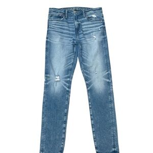 American Eagle Outfitters Slim Blue Jeans with Faded Wash